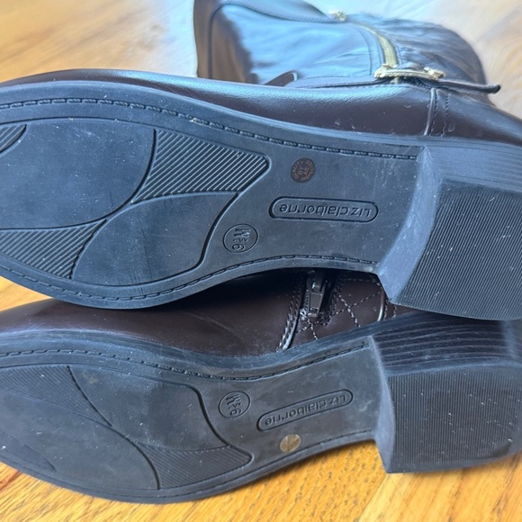 Boots Luz Clairborne Brown Knee-High Leather Boots - Picture 9 of 11